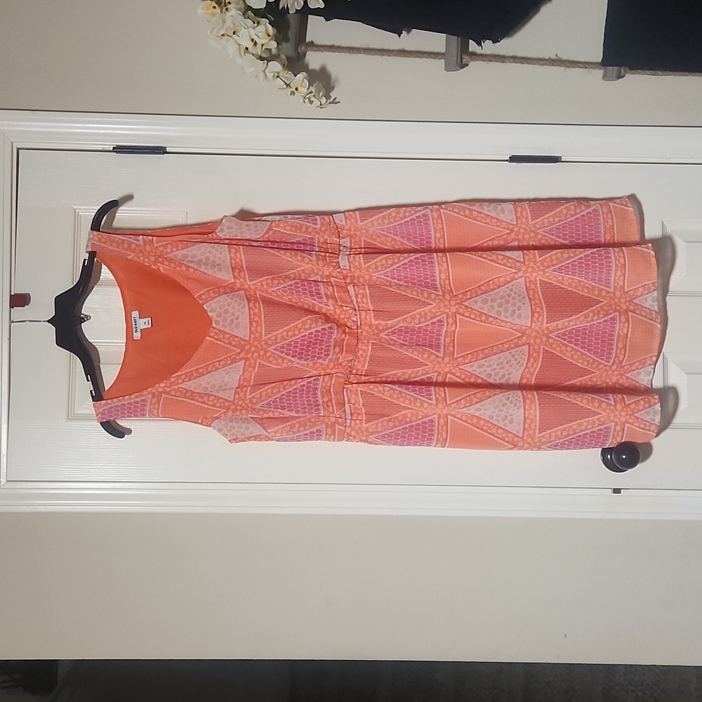 Old Navy Orange and Pink Geometric Dress Size 1 X Easter Is Coming.